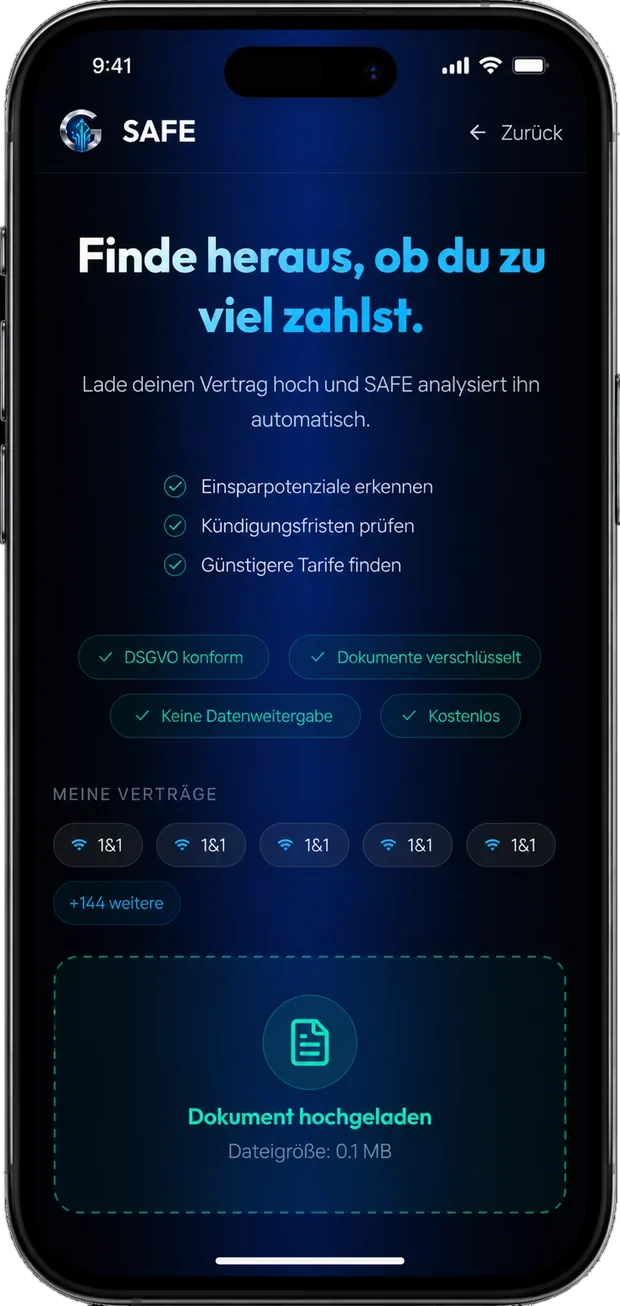 Vertrag hochladen