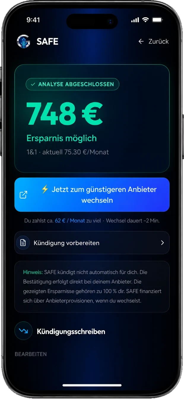 Einsparung sichtbar
